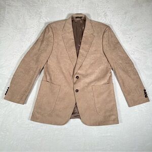 McGregor Blazer Men Size 44R Tan Casual Sueded Two Button Jacket Made in USA VTG